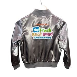 Nickelodeon Fresh Beat Band Silver Bomber Jacket Girls 5/6 Metallic Concert Tour